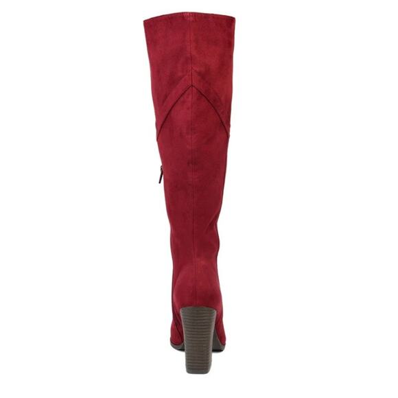 Journee Collection Women's Kyllie Wide Calf Boots Burgundy Size 7.5 - Picture 6 of 7